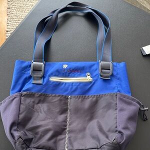 Blue and Black Women's Tote Bag